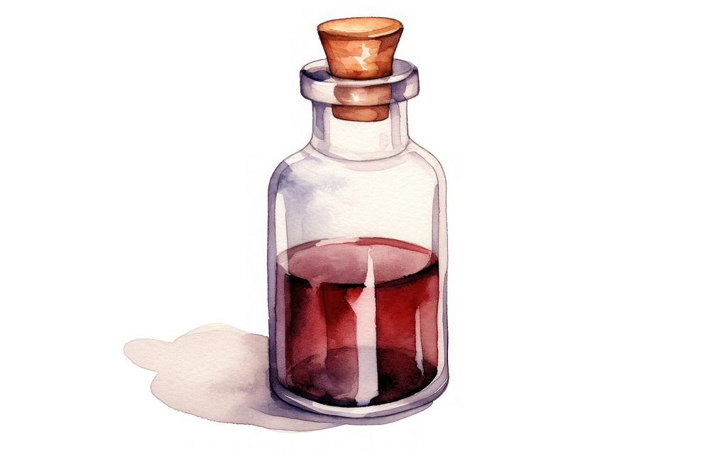 A medicine bottle glass white background refreshment. AI generated Image by rawpixel.