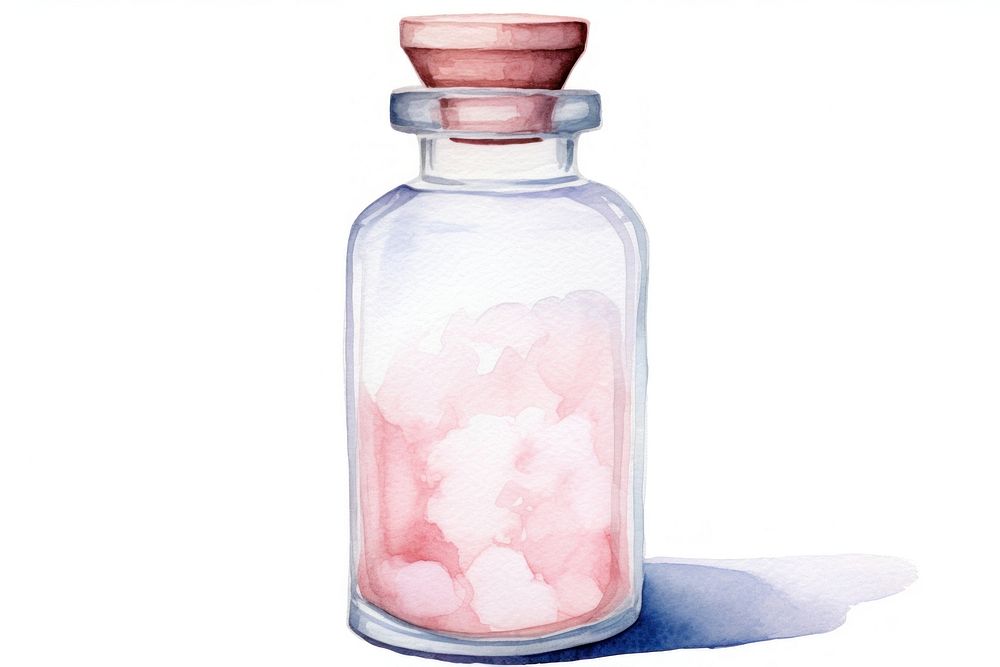 A medicine bottle glass jar white background. AI generated Image by rawpixel.