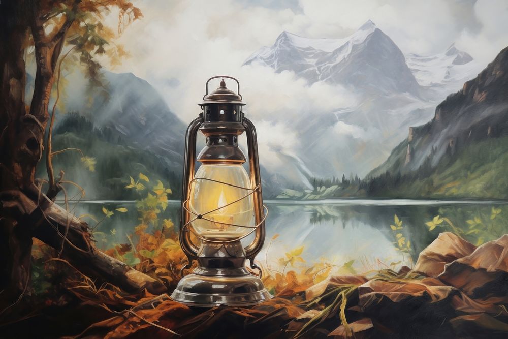 Outdoors painting lantern lamp.