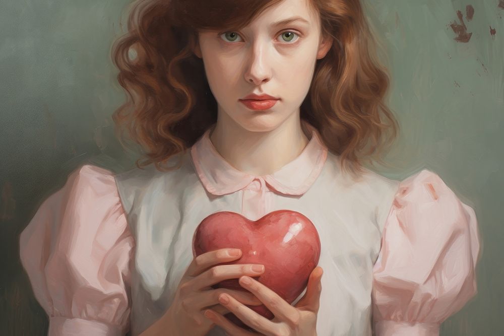 Heart painting portrait photography.