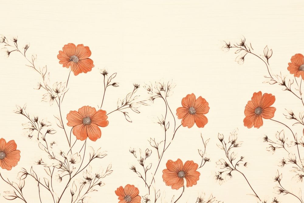 Flowers Drawing paper flower backgrounds pattern.