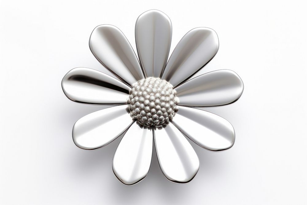 Daisy Chrome material jewelry flower brooch.