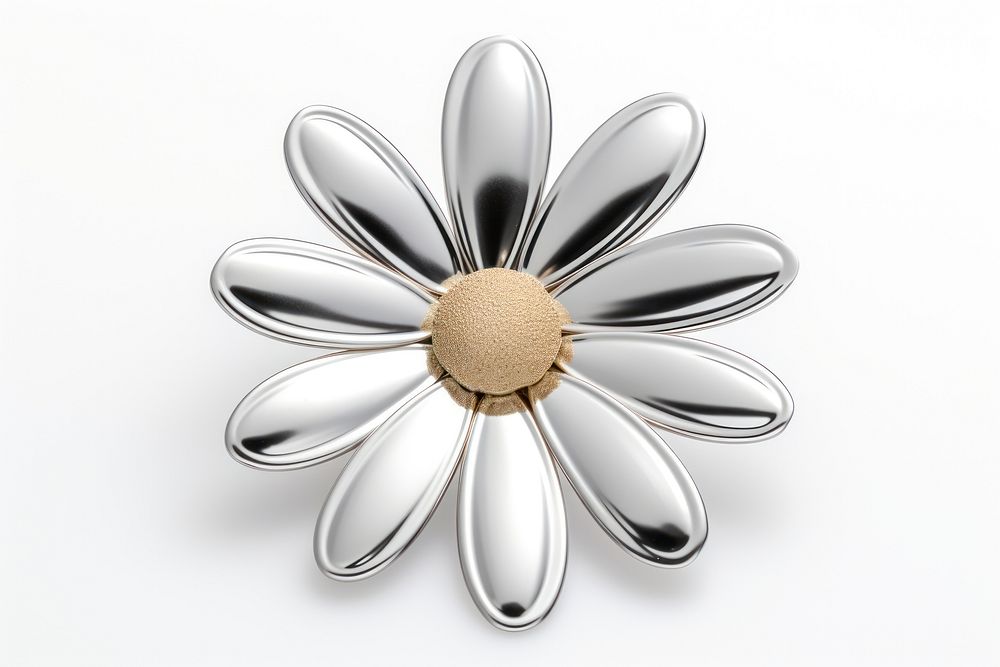 Daisy Chrome material jewelry flower brooch.