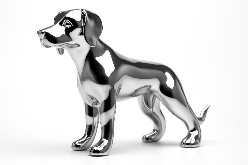 Dog Chrome material figurine mammal animal.