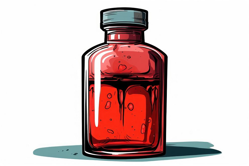 Medicine bottle glass jar white background. AI generated Image by rawpixel.