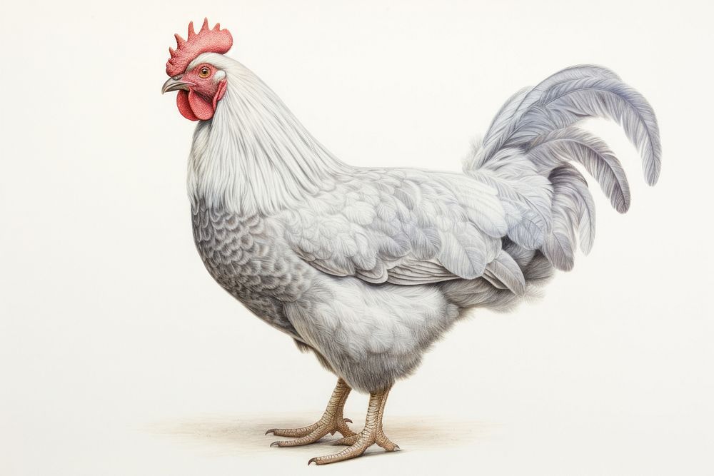 Chicken poultry drawing animal. AI generated Image by rawpixel.