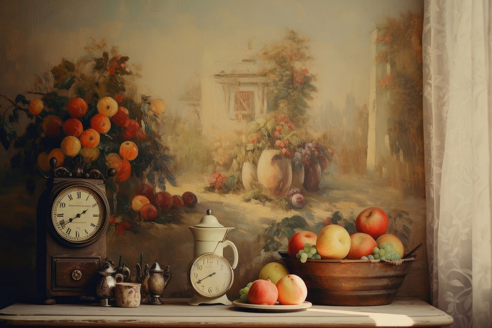Interior painting apple fruit.