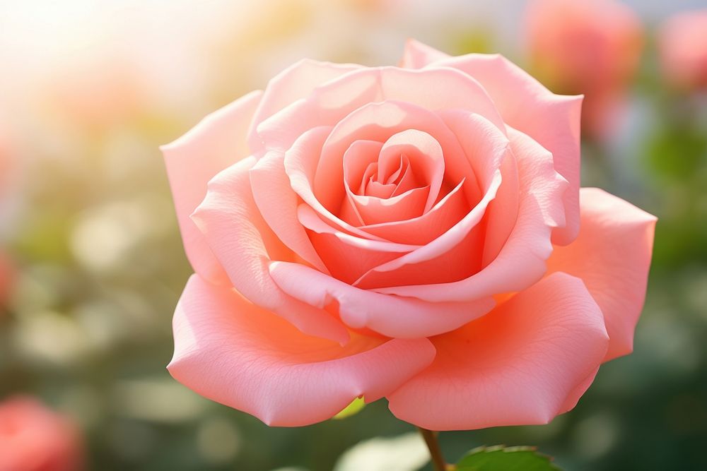  Nature blooming rose blossom flower. AI generated Image by rawpixel.