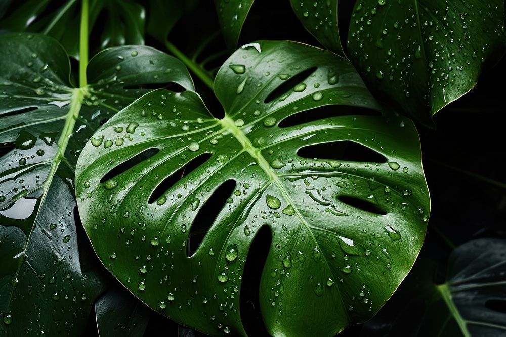  Monstera outdoors plant green. AI generated Image by rawpixel.