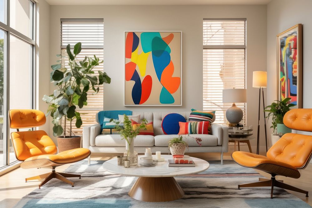 Mid century modern living room furniture architecture apartment