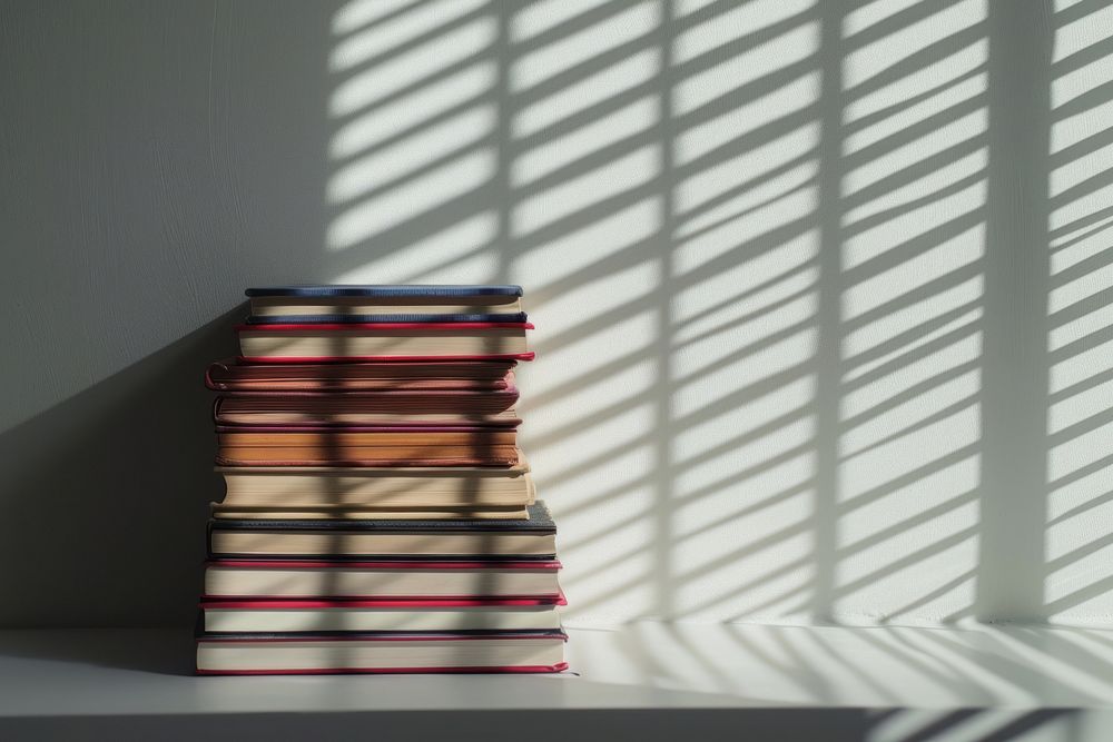 Books publication furniture shadow.