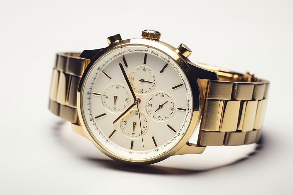 Gold Wrist Watch wristwatch clockworks accuracy. AI generated Image by rawpixel.