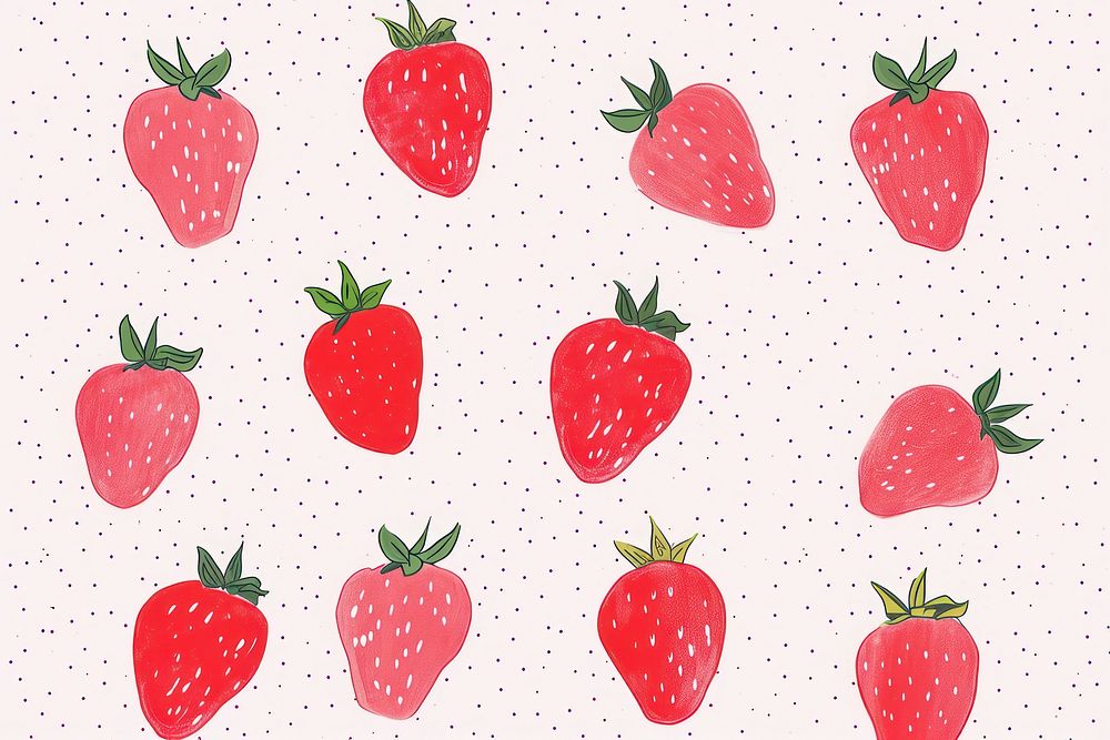 Cute strawberries illustration strawberry fruit plant.