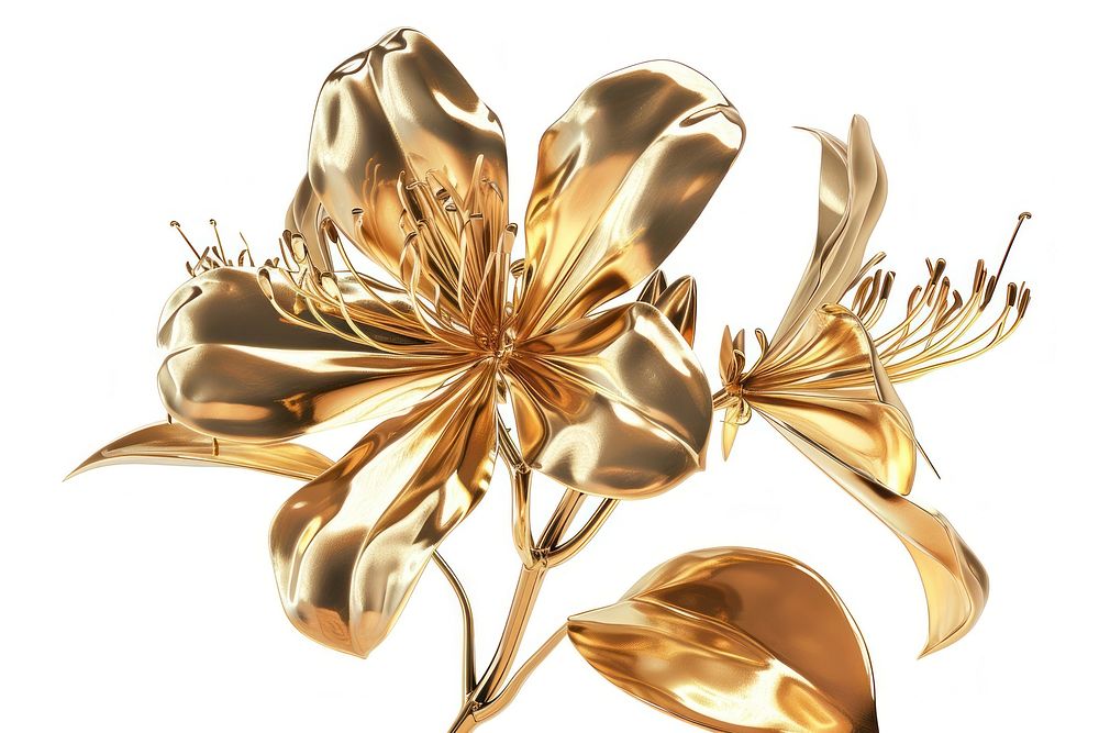 Flower gold brooch plant.