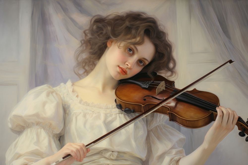 Music painting violin concentration.