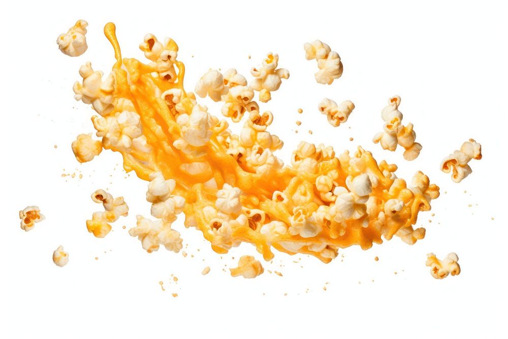 Popcorn backgrounds food white background. AI generated Image by rawpixel.