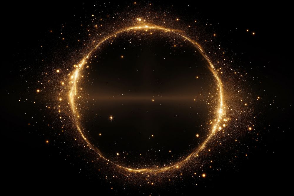 Gold glitter circle backgrounds astronomy universe.