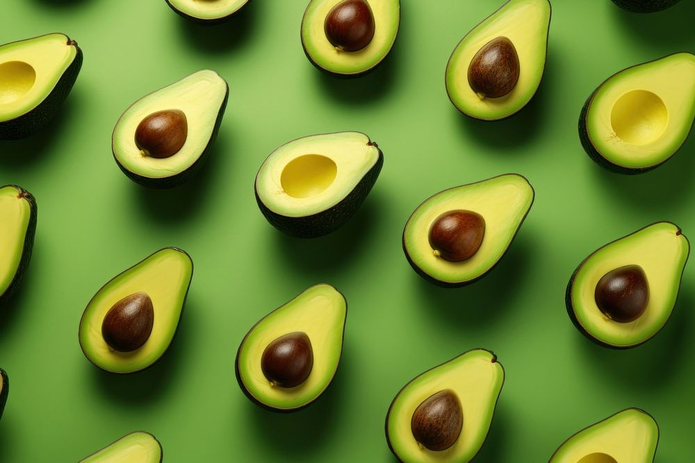  Green avocado slices pattern backgrounds fruit green. AI generated Image by rawpixel.