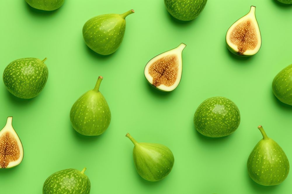  Green fig slices pattern backgrounds fruit green. AI generated Image by rawpixel.