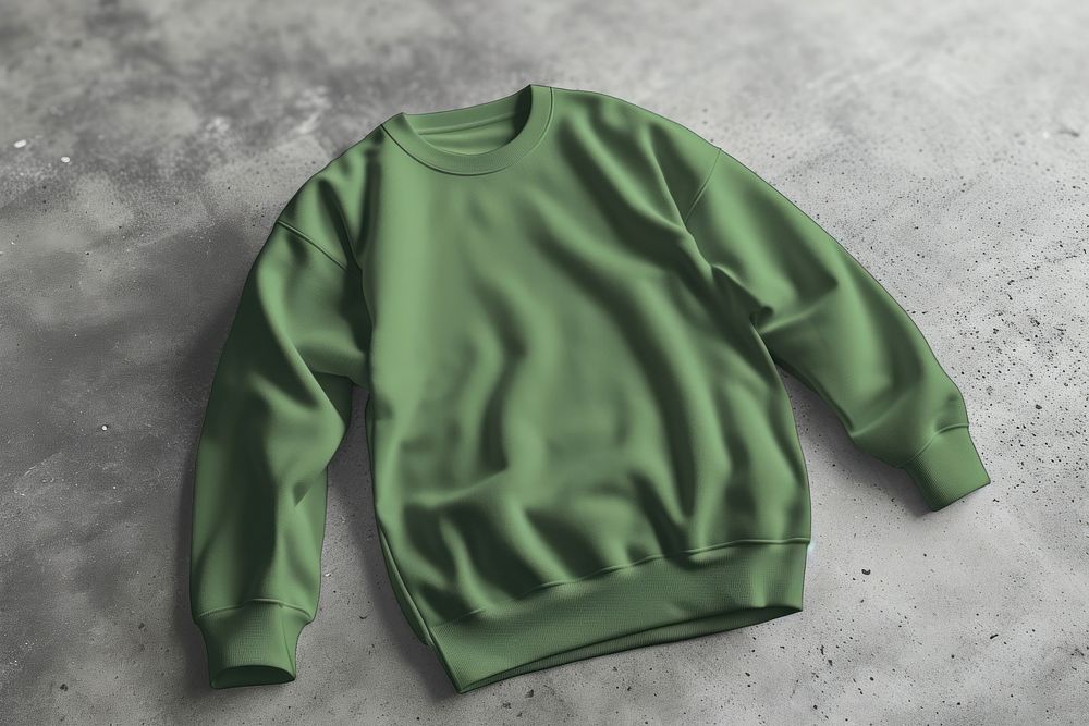 Green plain sweatshirt sweater sleeve coathanger.