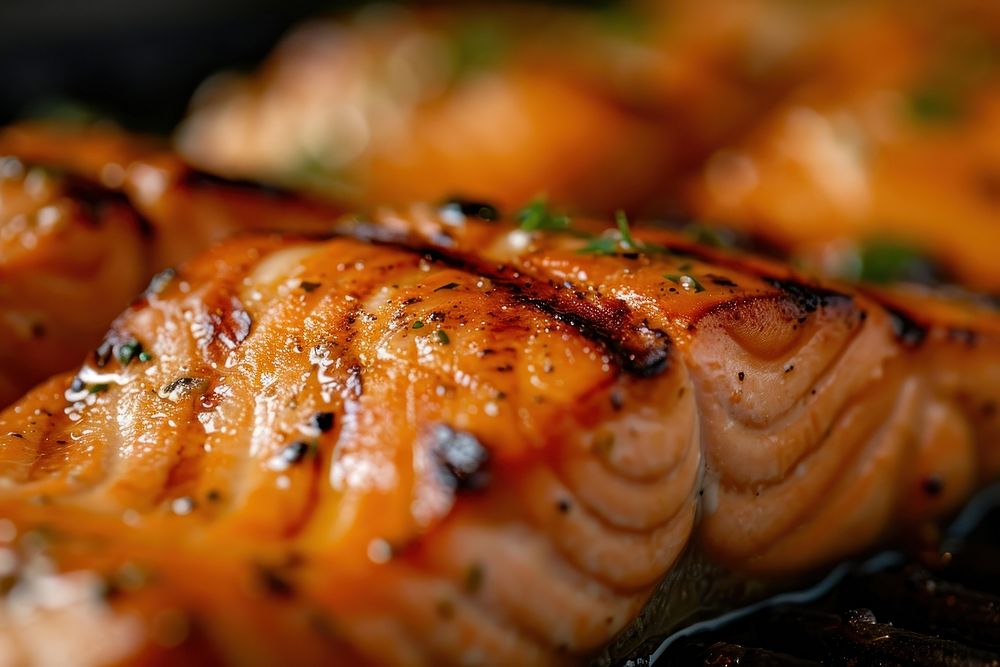 Grilled salmon seafood vegetable freshness. AI generated Image by rawpixel.