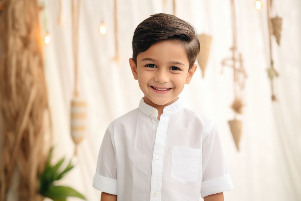 Malaysian child clothing shirt smile.