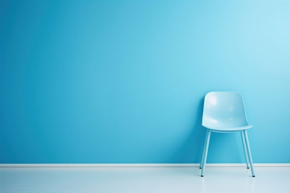  Blue background architecture furniture chair. AI generated Image by rawpixel.