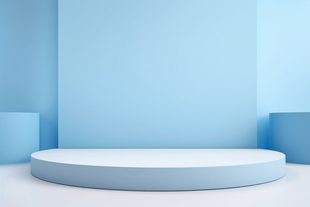  Blue background furniture simplicity absence. AI generated Image by rawpixel.