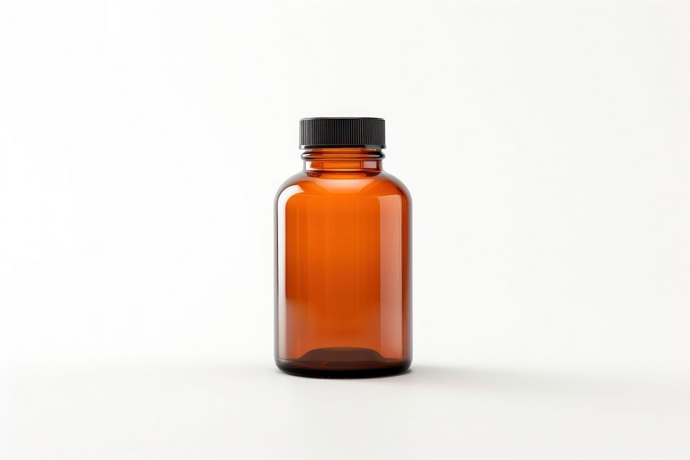 A medicine bottle white background container drinkware. AI generated Image by rawpixel.
