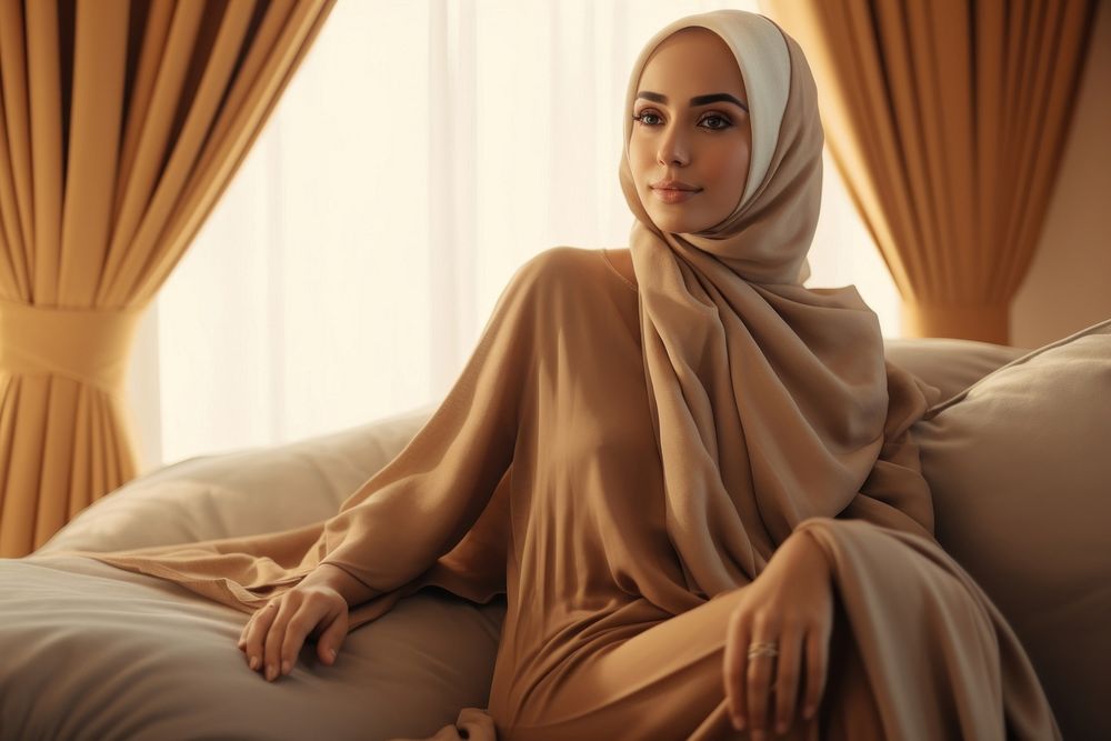 Sitting luxury hijab adult.