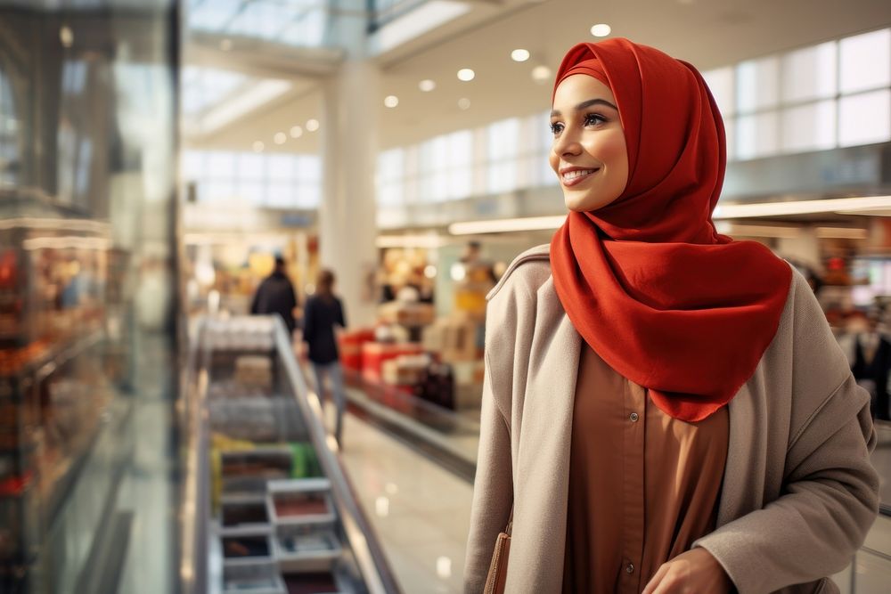Shopping travel scarf hijab.