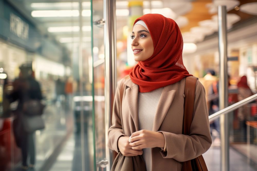 Shopping travel adult hijab.