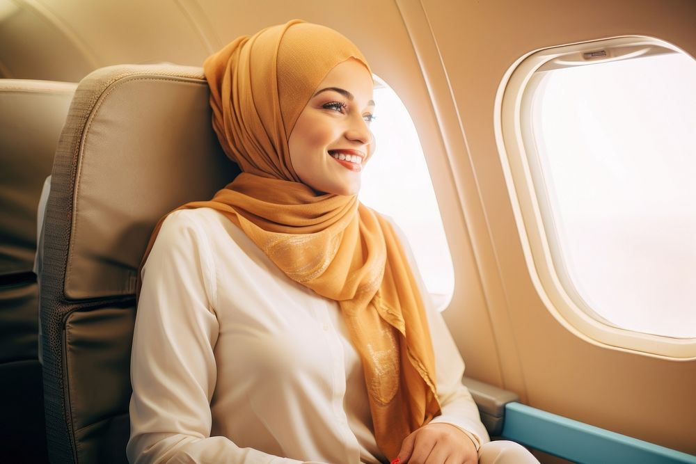 Airplane smiling travel scarf.