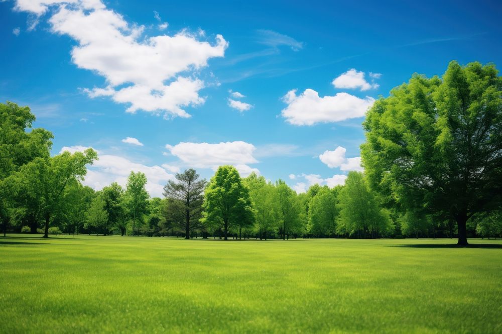  Nature lawn sky backgrounds. AI generated Image by rawpixel.