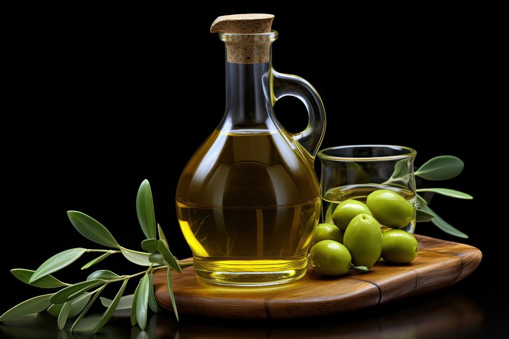 Olive Oil Glass Bottle bottle olive fruit.