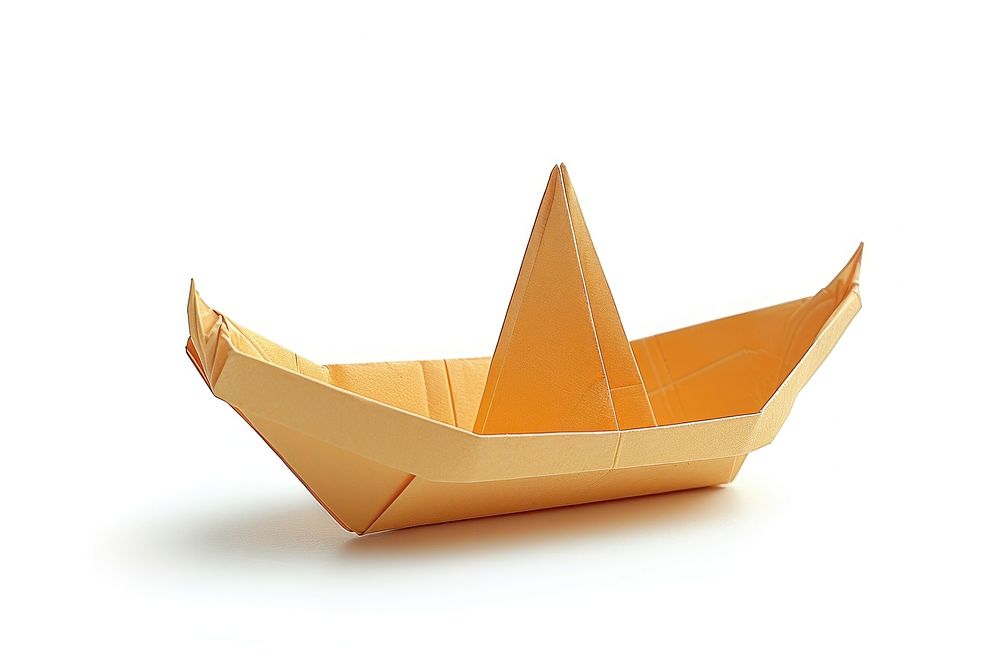 A boat origami paper craft white background.