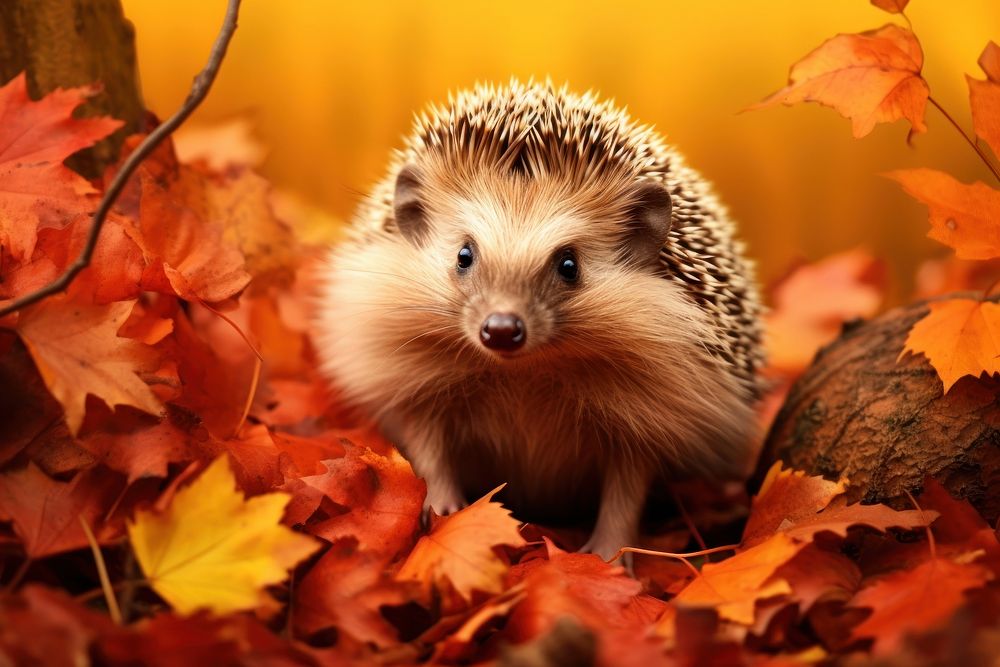 Hedgehog autumn animal mammal.
