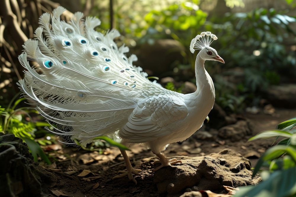 White Peacocks peacock animal white. AI generated Image by rawpixel.
