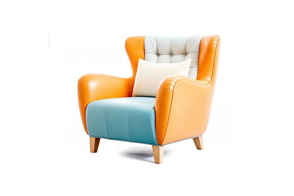 Modern arm chair furniture armchair white background.