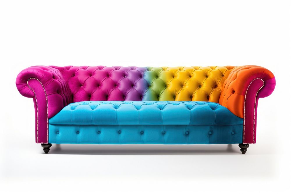 Modern sofa furniture white background comfortable.