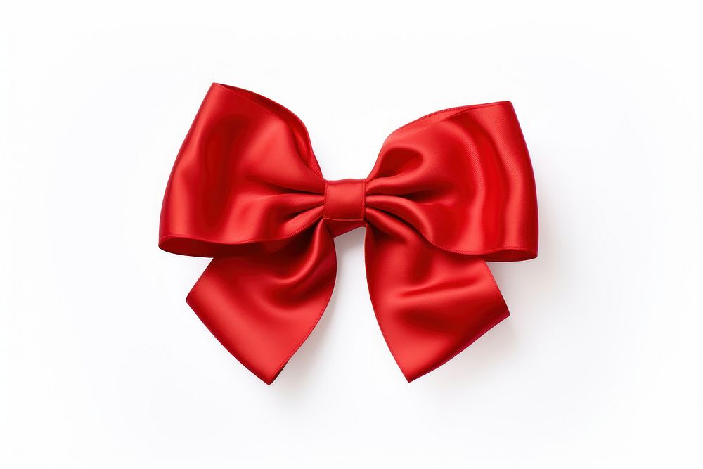 Red bow white background celebration accessories.