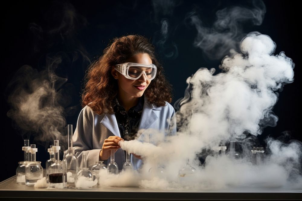 Safety glasses smoke science smoking. AI generated Image by rawpixel.
