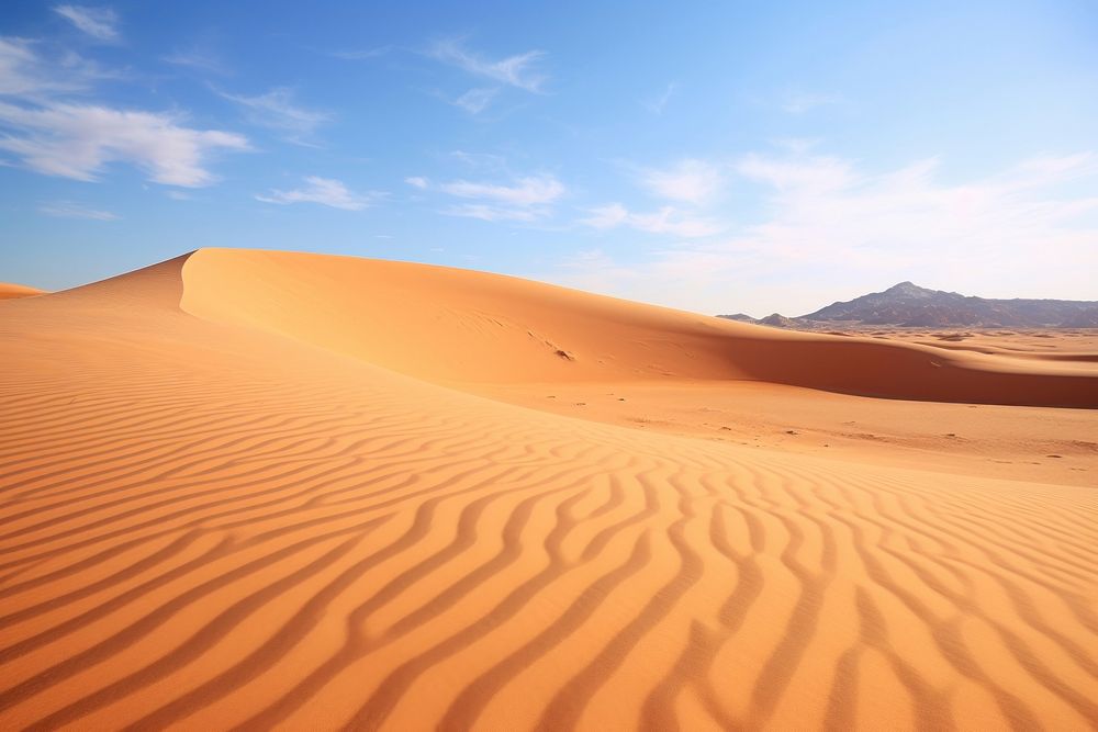  Sand desert outdoors horizon. AI generated Image by rawpixel.