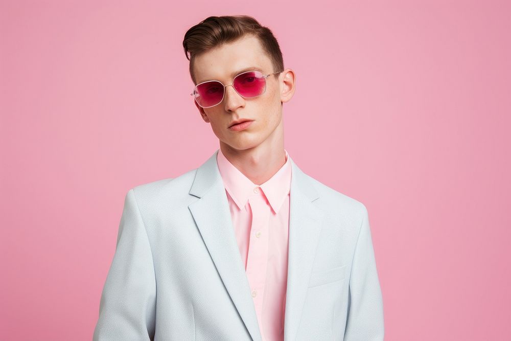 Men wear pastel fashionable sunglasses portrait adult.