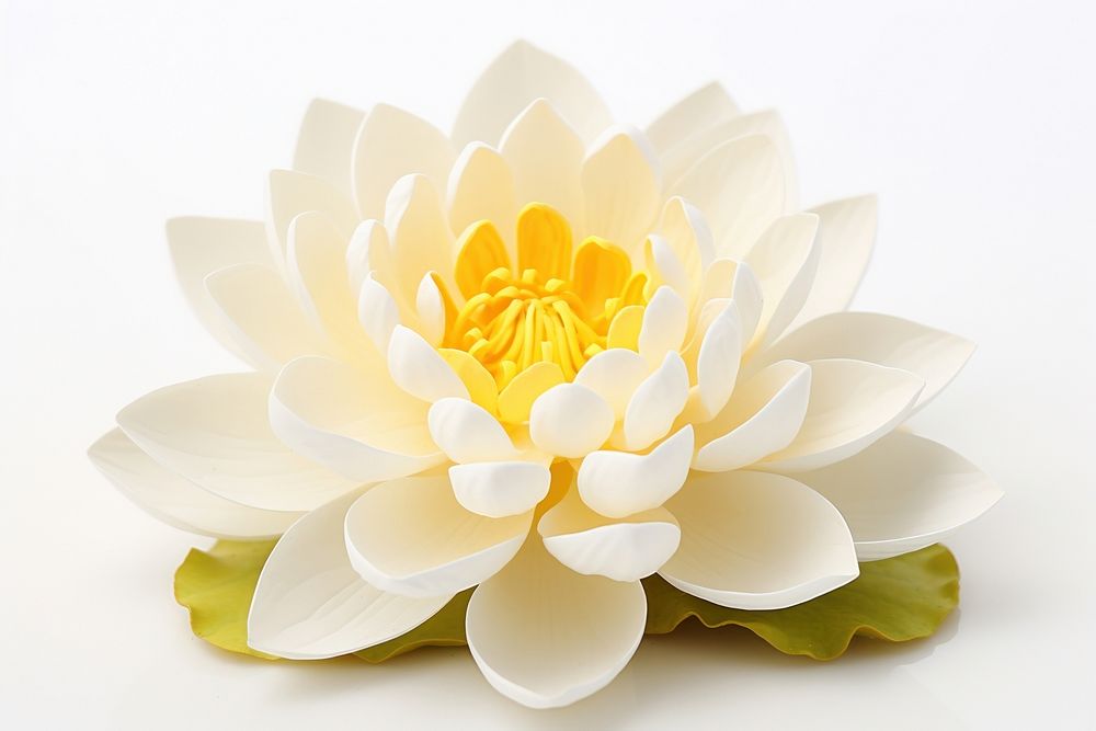 Cleaning white background one single lotus beautiful lotus no shadow. AI generated Image by rawpixel.
