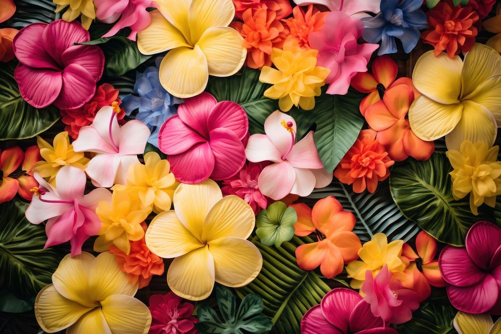 Tropical flowers backgrounds plant petal. AI generated Image by rawpixel.