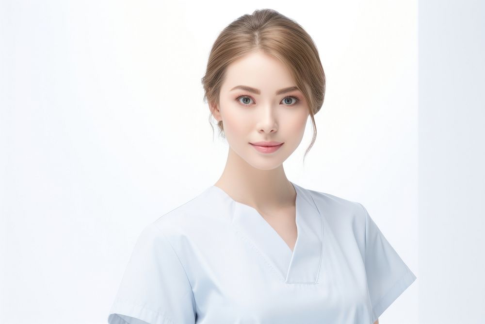  Female nurse adult white background stethoscope. AI generated Image by rawpixel.
