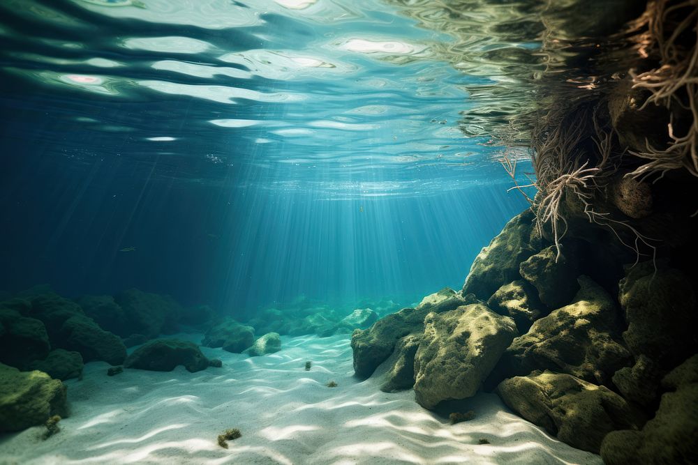 Underwater underwater outdoors swimming. AI generated Image by rawpixel.