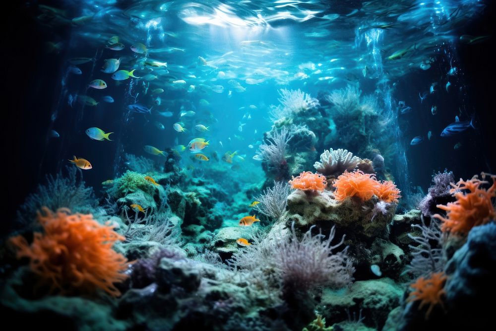 Underwater underwater aquarium outdoors. AI generated Image by rawpixel.