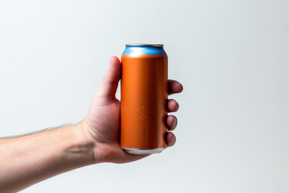 Craft beer holding drink tin.